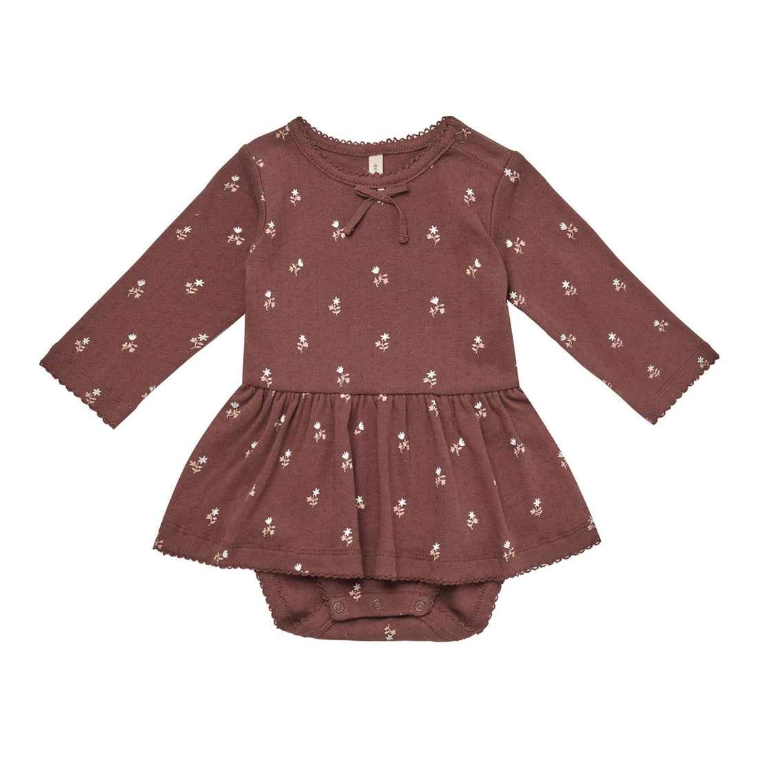 Quincy Mae Plum Fleur Pointelle Skirted Bodysuit