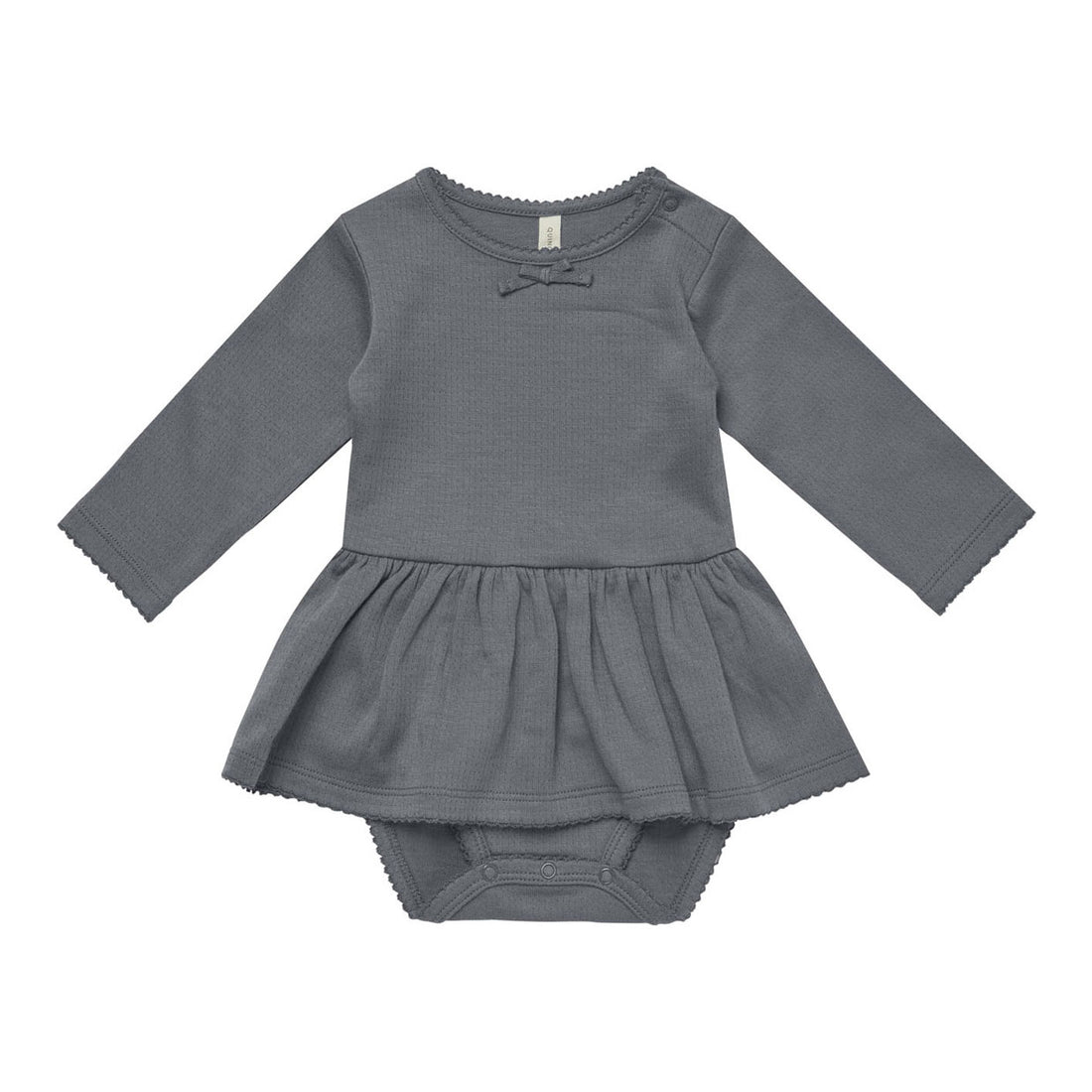 Quincy Mae Navy Pointelle Skirted Bodysuit
