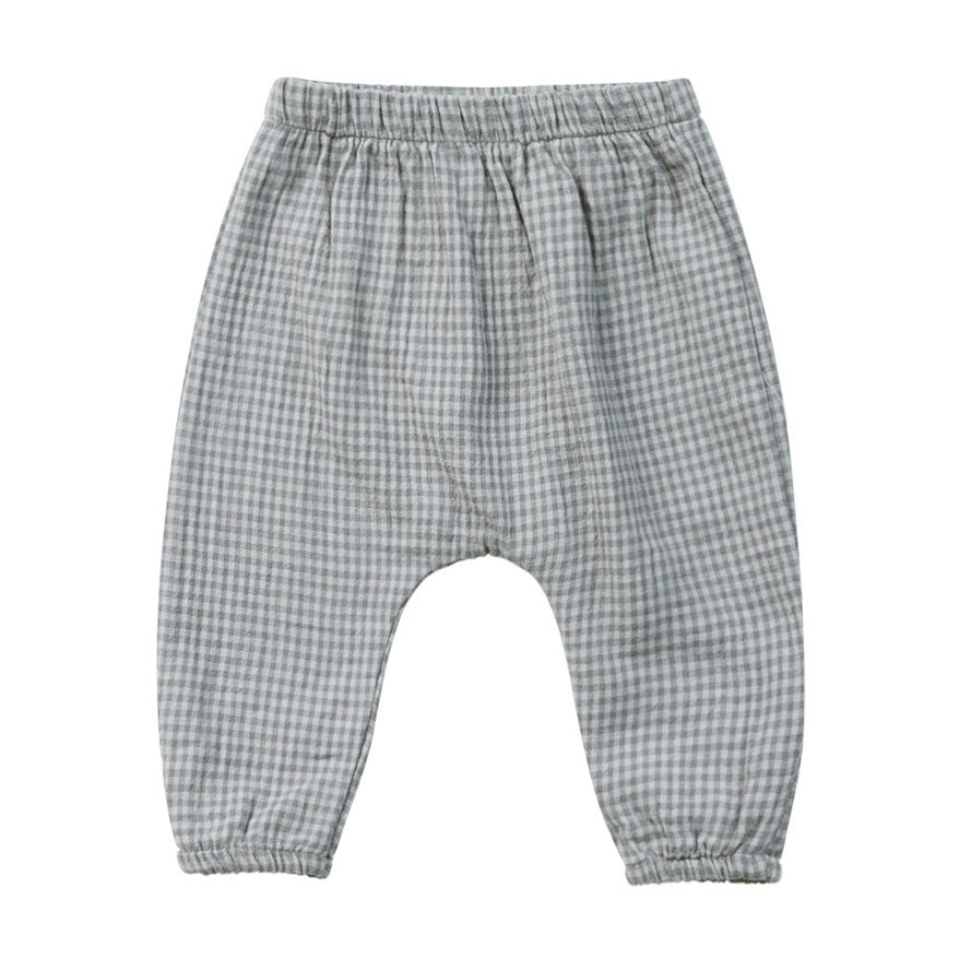 Quincy Mae Blue Gingham Woven Pant
