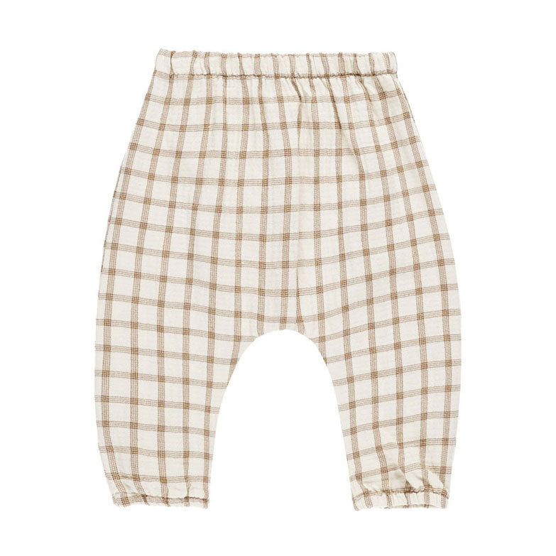 Quincy Mae Cinnamon Plaid Woven Pant