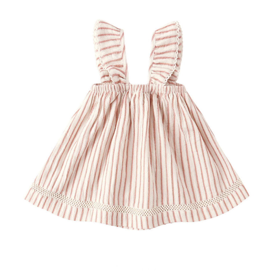 Quincy Mae Vintage Stripe Ruffle Tank Dress