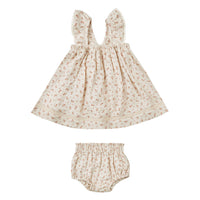 Quincy Mae Clay Ditsy Ruffle Tank Dress