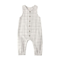 Quincy Mae Blue Plaid Woven Jumpsuit