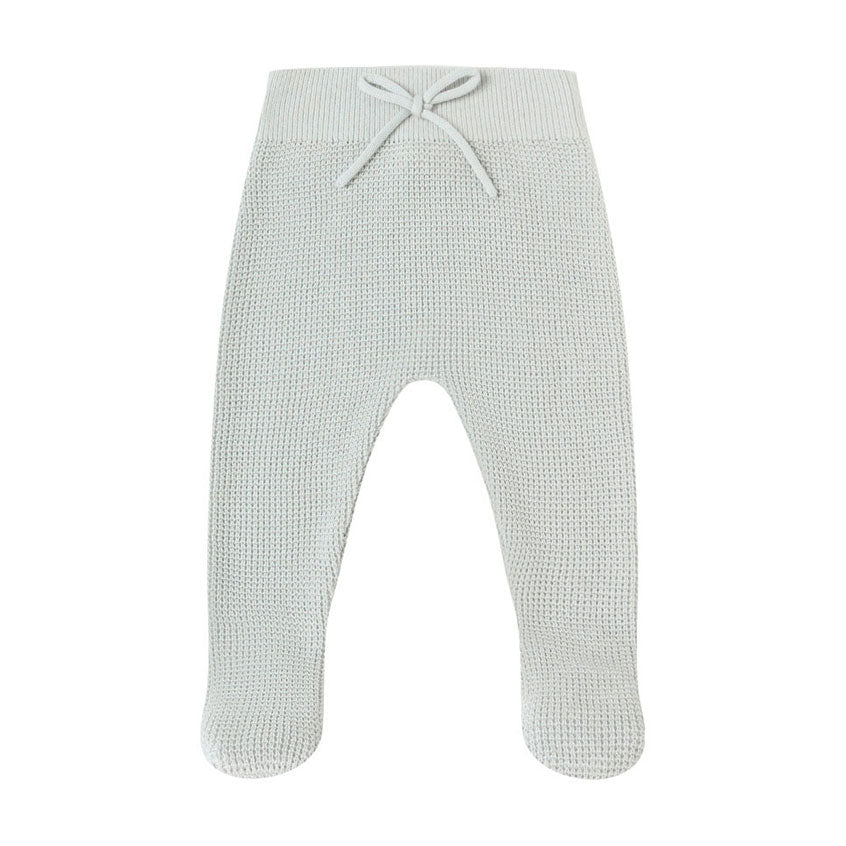 Quincy Mae Ice Blue Footed Knit Baby Pant