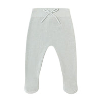 Quincy Mae Ice Blue Footed Knit Baby Pant