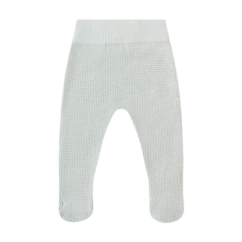 Quincy Mae Ice Blue Footed Knit Baby Pant