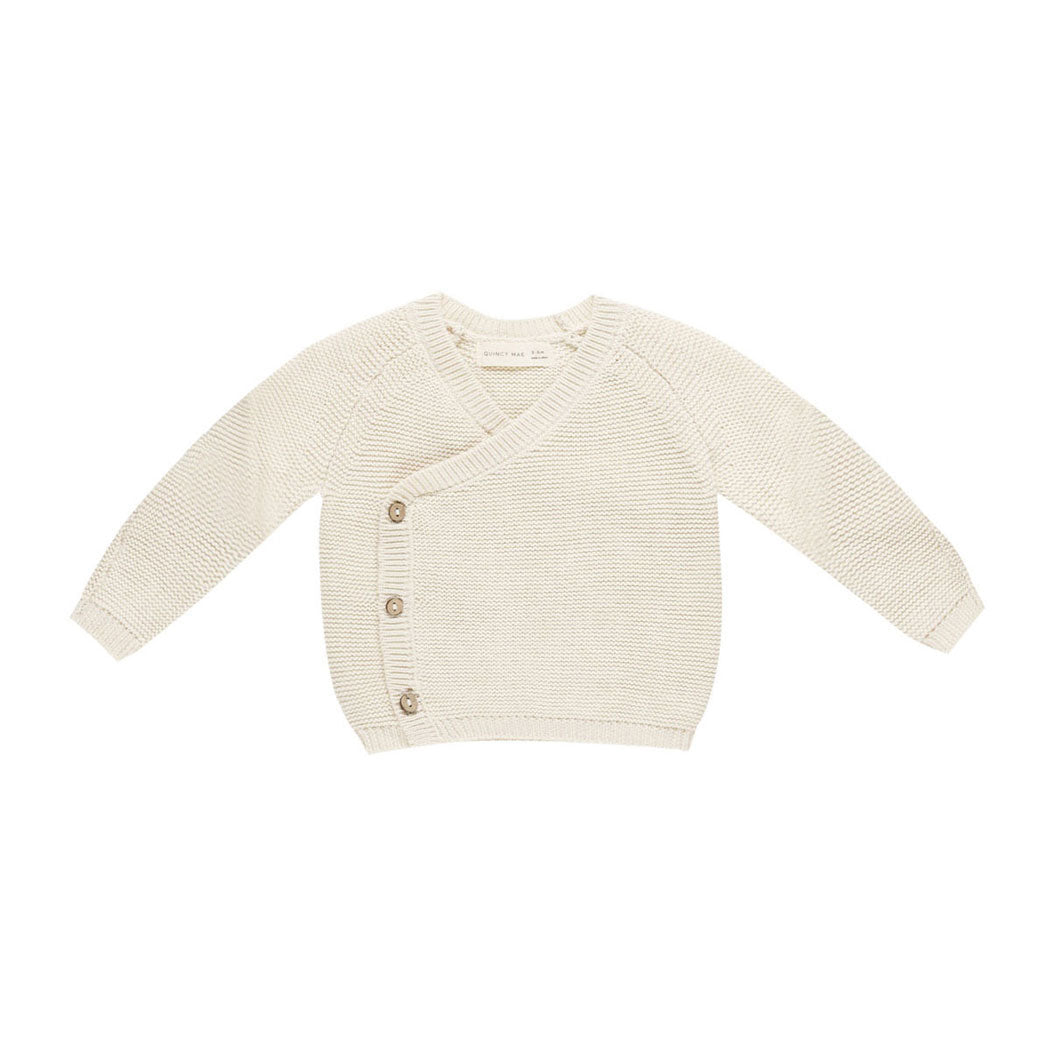 Quincy Mae Natural Knit Wrap Top