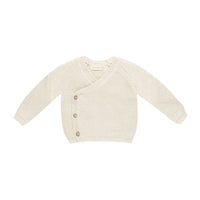 Quincy Mae Natural Knit Wrap Top