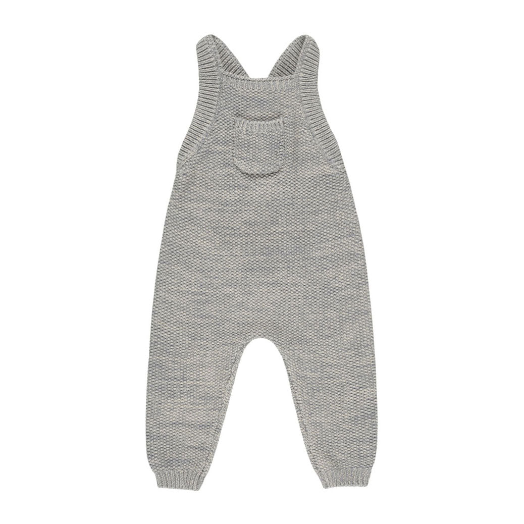 Quincy Mae Heathered Blue Knit Overall