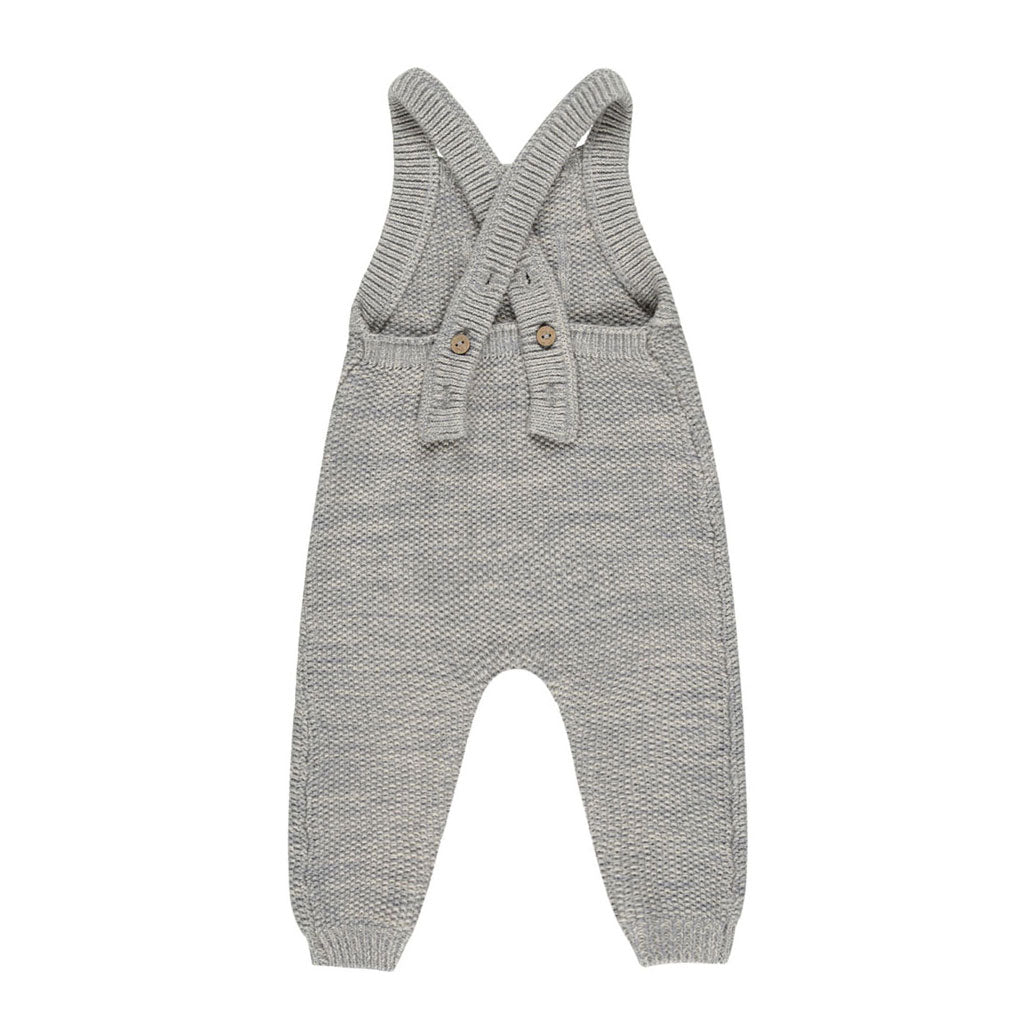 Quincy Mae Heathered Blue Knit Overall