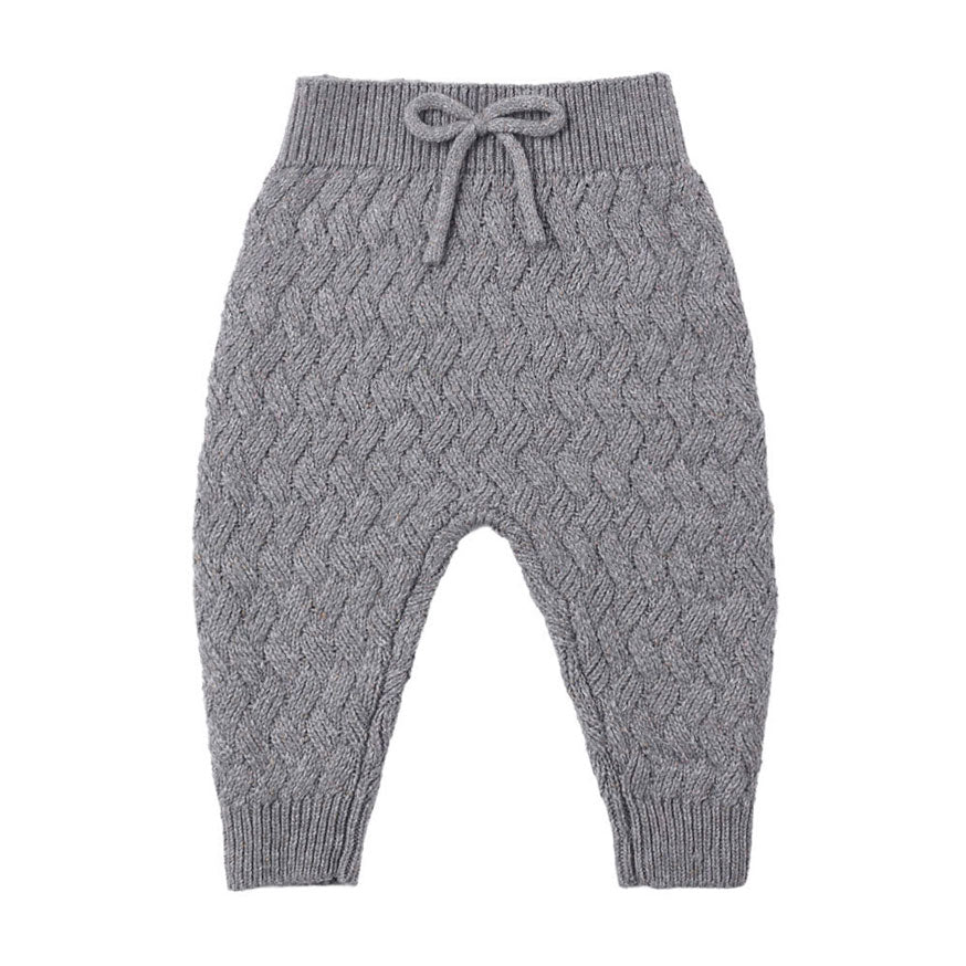 Quincy Mae Heathered Slate Knit Pant