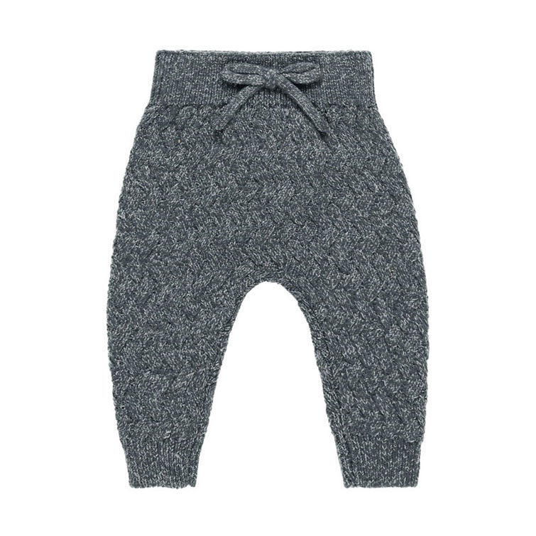 Quincy Mae Heathered Indigo Knit Pant
