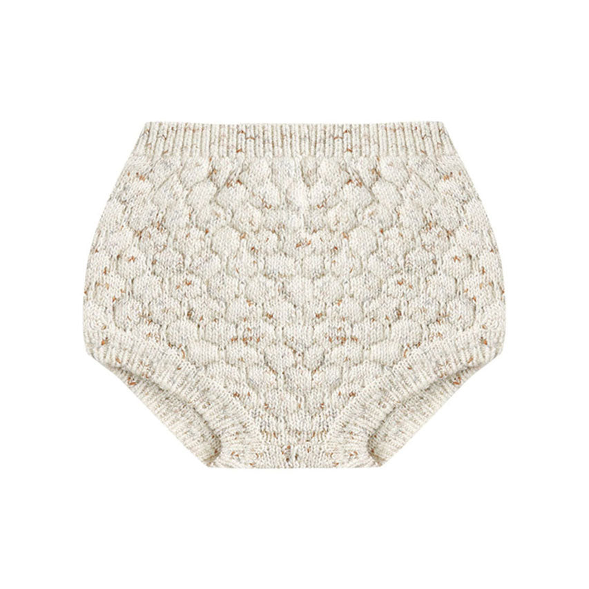 Quincy Mae Natural Speckle Bubble Knit Bloomer