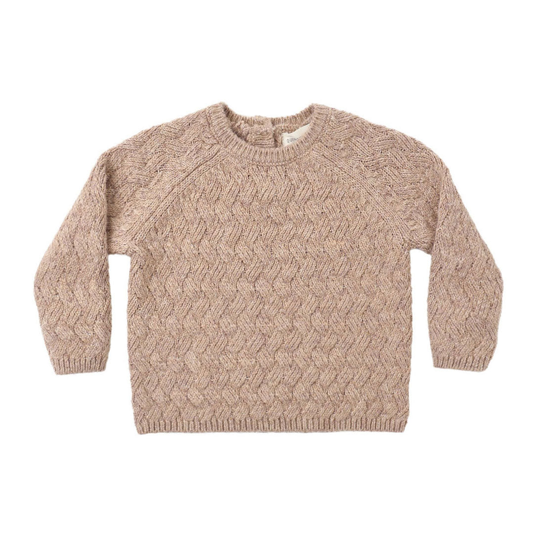 Quincy Mae Heathered Almond Knit Sweater