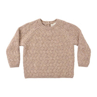 Quincy Mae Heathered Almond Knit Sweater