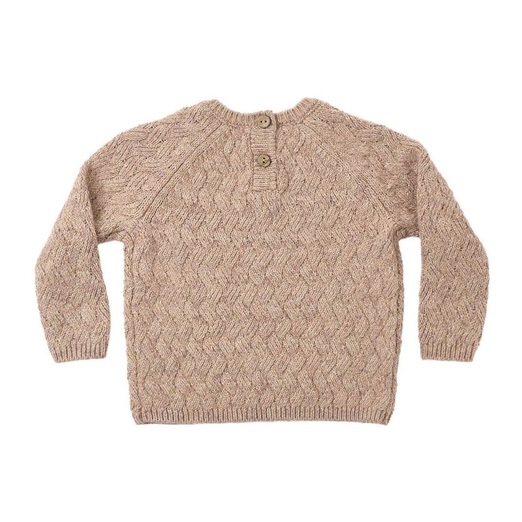 Quincy Mae Heathered Almond Knit Sweater