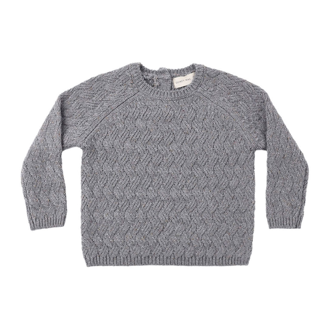 Quincy Mae Heathered Slate Knit Sweater