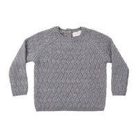 Quincy Mae Heathered Slate Knit Sweater