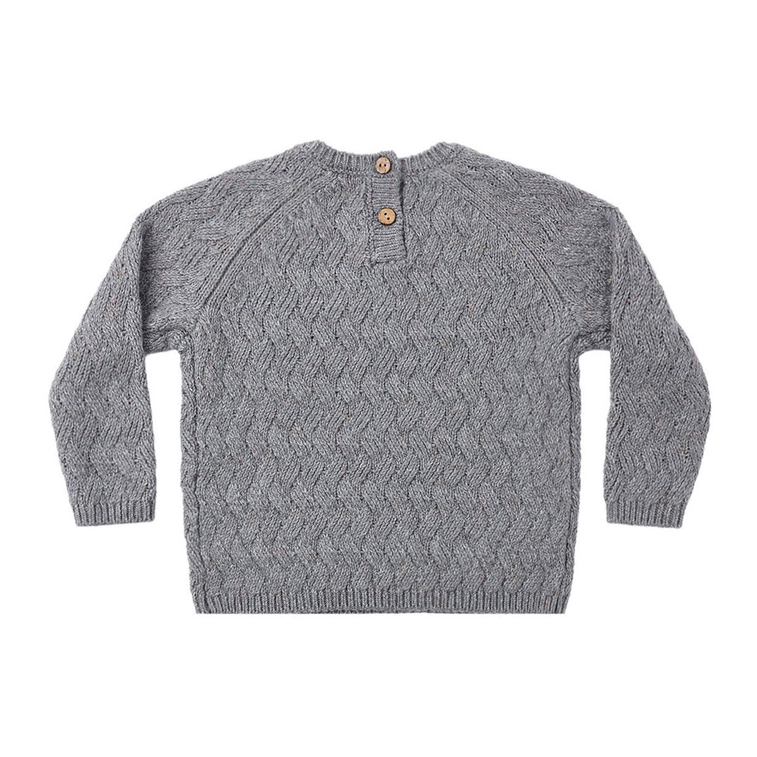 Quincy Mae Heathered Slate Knit Sweater