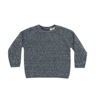 Quincy Mae Heathered Indigo Knit Sweater