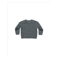 Quincy Mae Heathered Indigo Knit Sweater