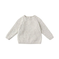 Quincy Mae Heathered Blue Knit Sweater
