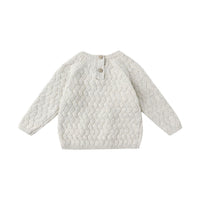 Quincy Mae Heathered Blue Knit Sweater