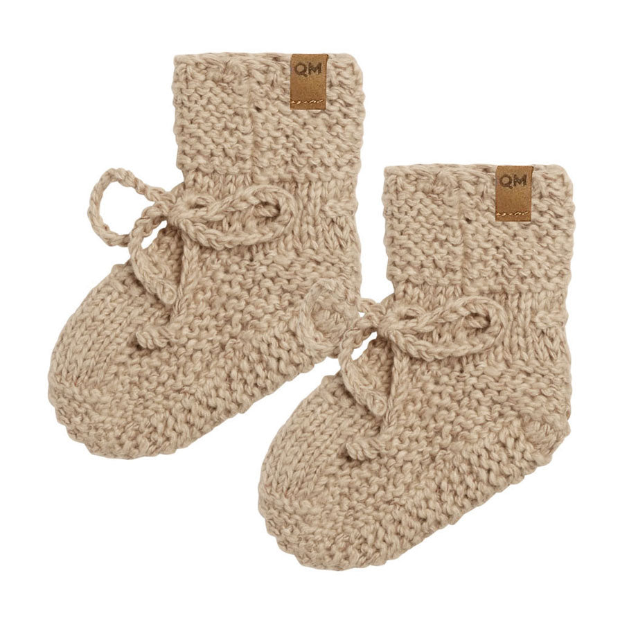 Quincy Mae Latte Speckled Knit Booties