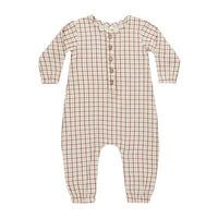 Quincy Mae Holiday Check Woven Jumpsuit