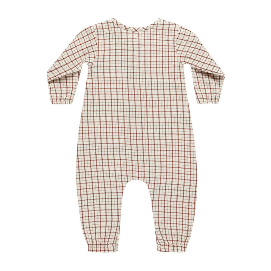 Quincy Mae Holiday Check Woven Jumpsuit