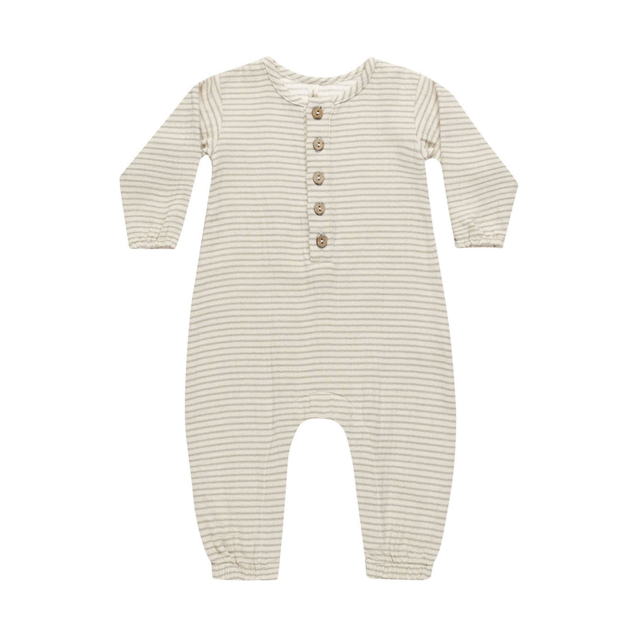 Quincy Mae Basil Stripe Woven Jumpsuit