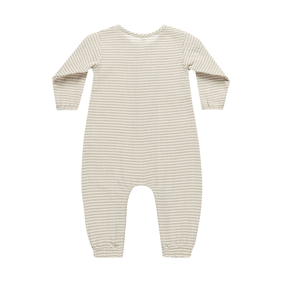 Quincy Mae Basil Stripe Woven Jumpsuit