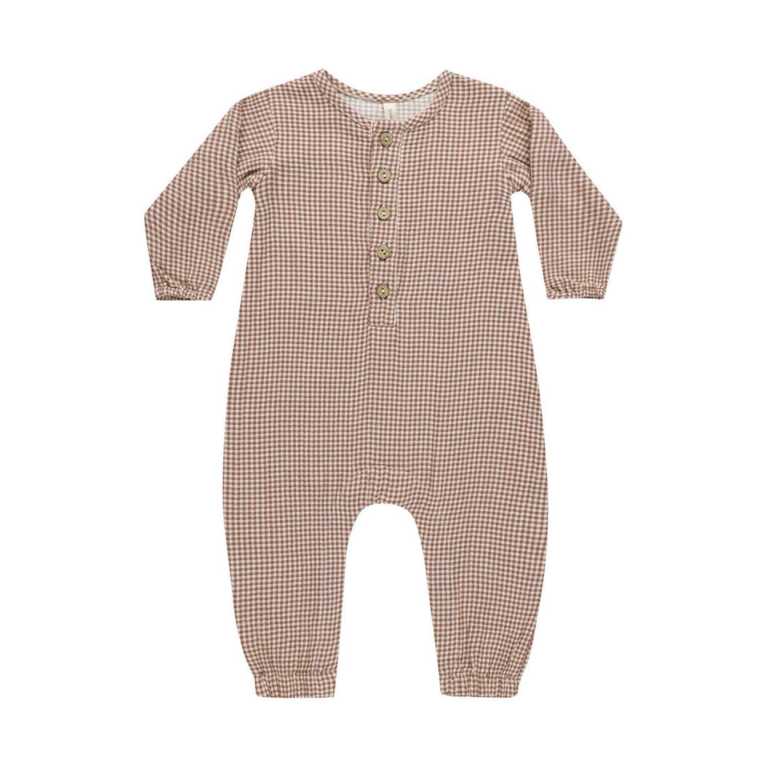 Quincy Mae Plum Gingham Woven Jumpsuit