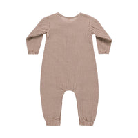 Quincy Mae Plum Gingham Woven Jumpsuit