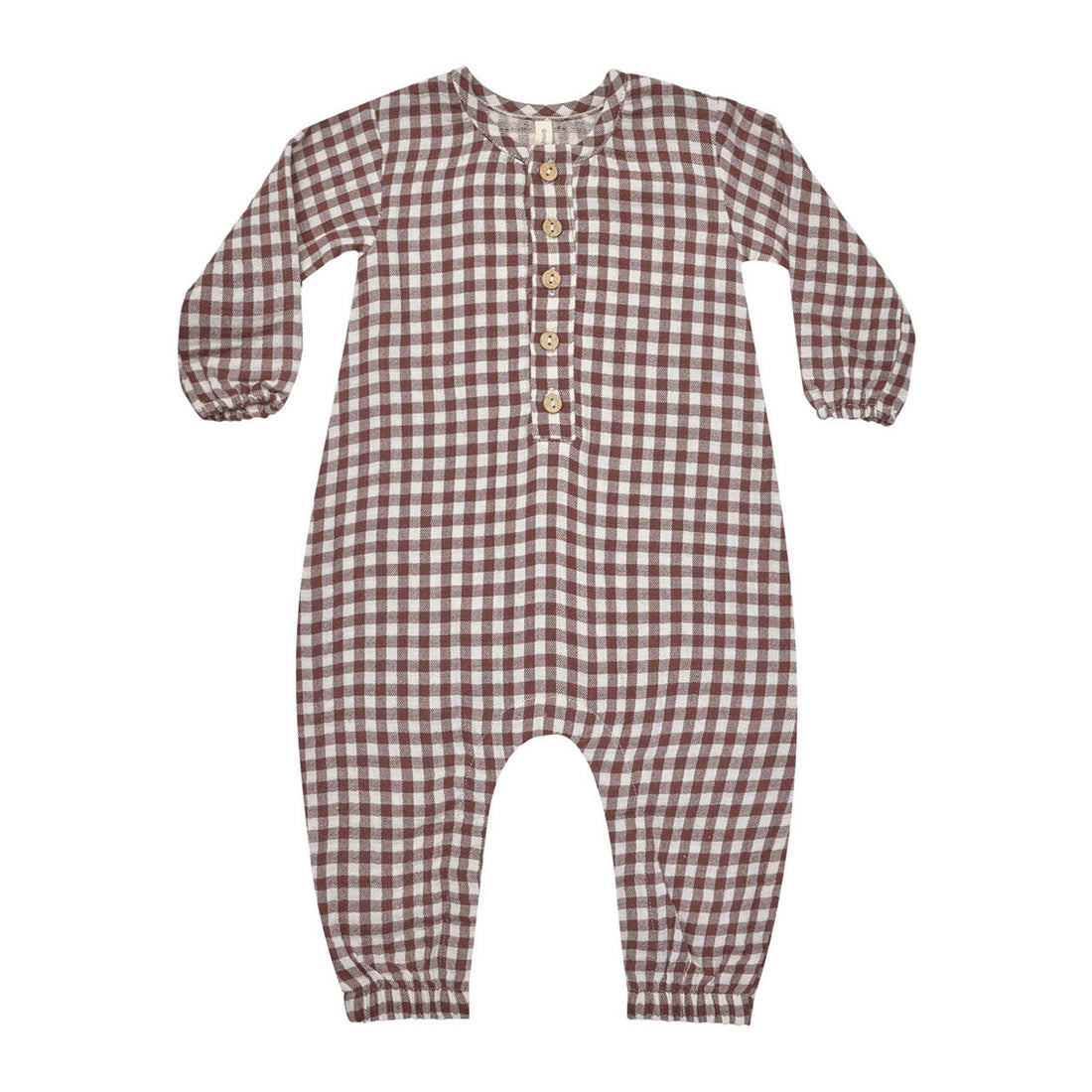 Quincy Mae Plum Gingham Woven Jumpsuit