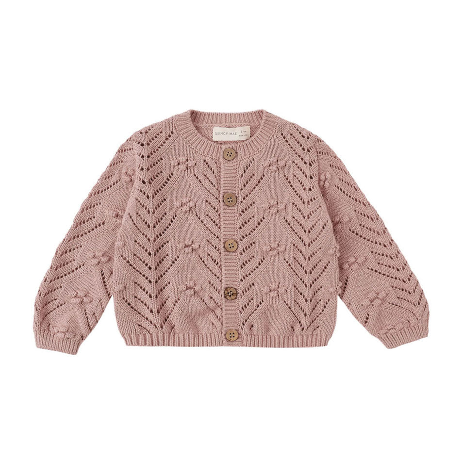 Quincy Mae Mauve Knit Cardigan