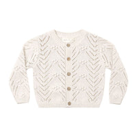 Quincy Mae Heathered Oatmeal Knit Cardigan