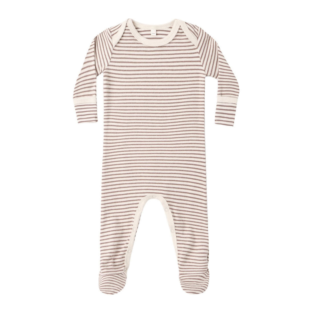 Quincy Mae Cocoa Microstripe Baby Footie