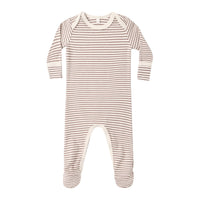 Quincy Mae Cocoa Microstripe Baby Footie