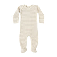 Quincy Mae Oat Micro Stripe Baby Footie