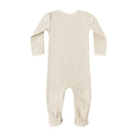 Quincy Mae Oat Micro Stripe Baby Footie