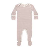 Quincy Mae Mauve Stripe Ribbed Footie