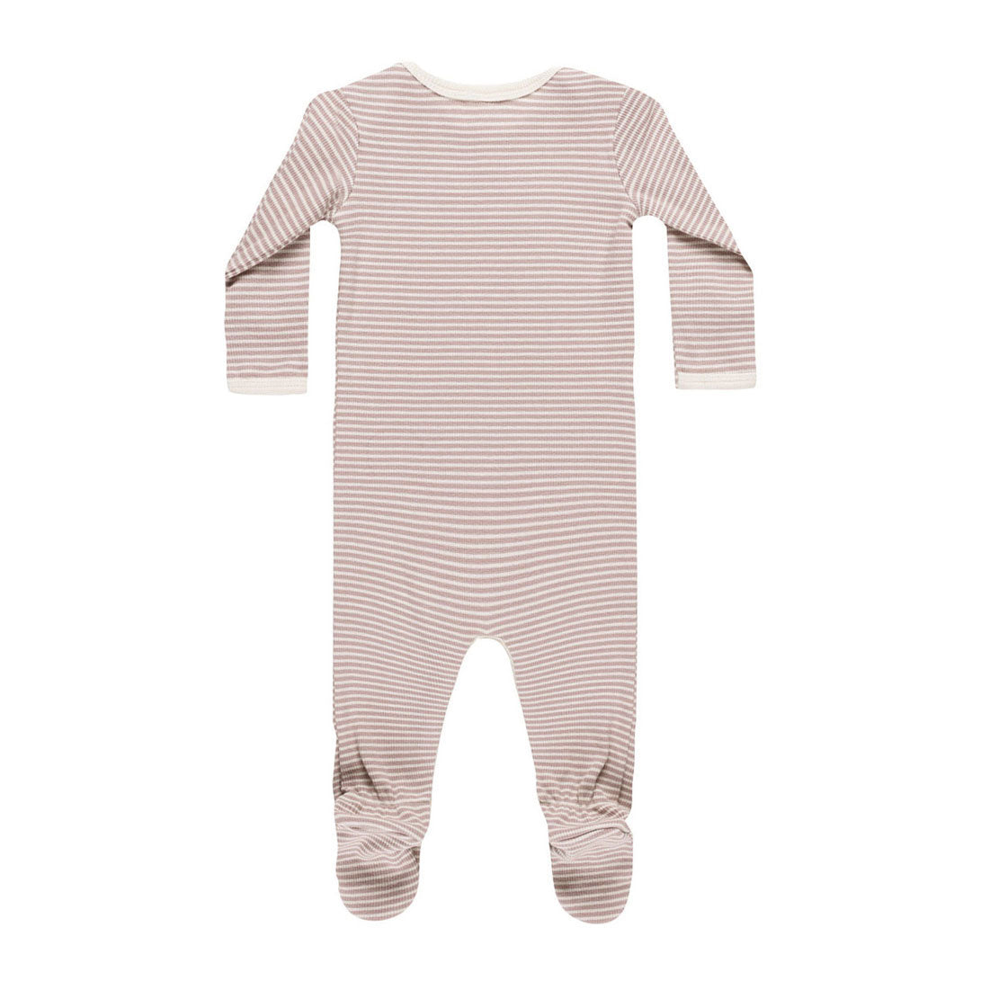 Quincy Mae Mauve Stripe Ribbed Footie