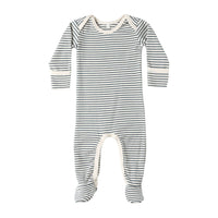 Quincy Mae Ocean Micro Stripe Baby Footie