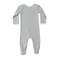 Quincy Mae Ocean Micro Stripe Baby Footie