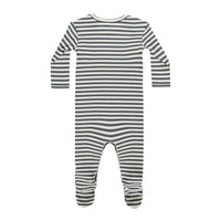 Quincy Mae Indigo Stripe Ribbed Footie