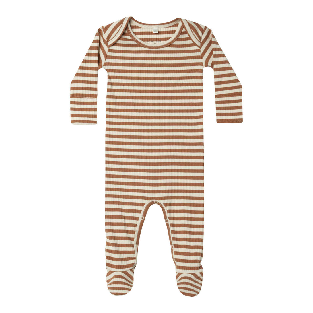 Quincy Mae Cinnamon Stripe Ribbed Footie