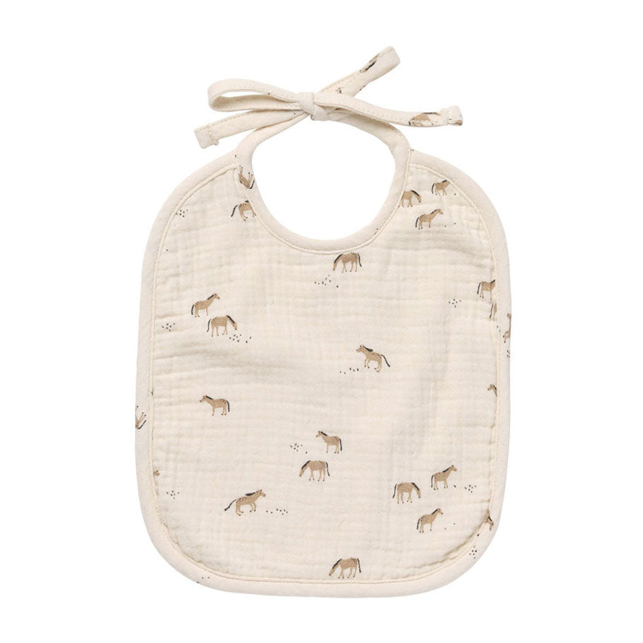 Quincy Mae Horses Woven Tie Bib