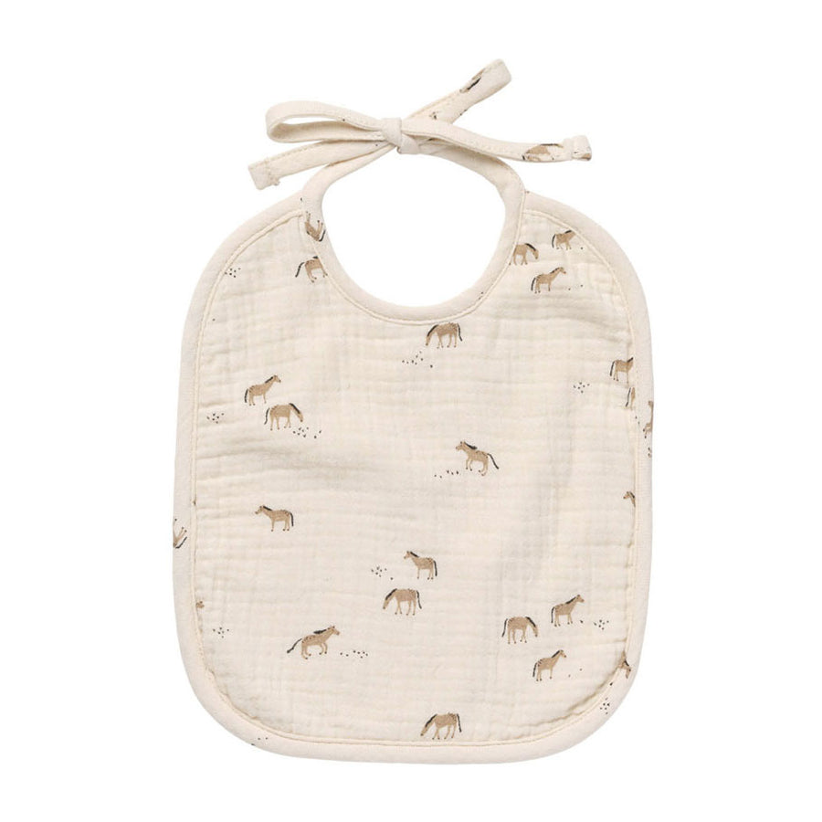 Quincy Mae Horses Woven Tie Bib