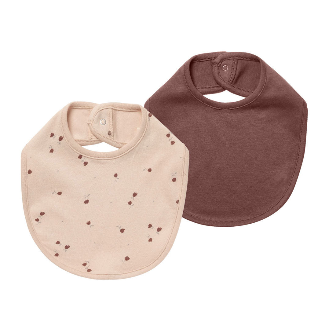 Quincy Mae Tulips, Plum Jersey Snap Bib